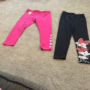 Kids Star and Character Leggings Set - Pink and Black size 6-6x